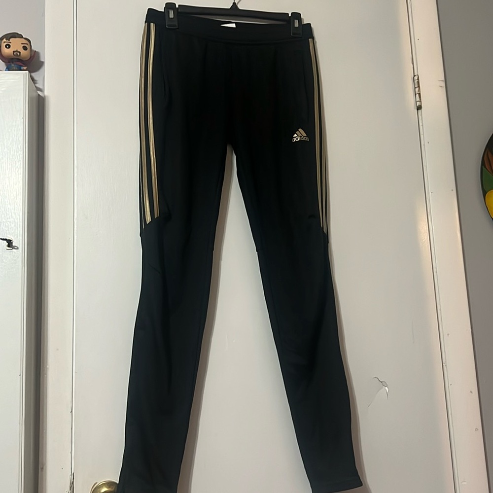 Black and Gold adidas soccer training pants